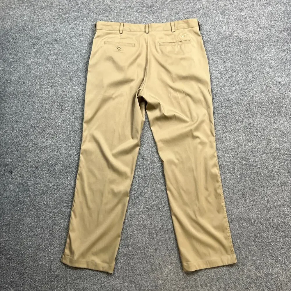 Nike Pants Mens 36 Beige Golf DriFit Tech Flat Front Performance Chino Quick Dry